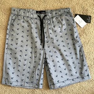 Public Record Nautical Anchor Blue and White Striped Shorts Youth Sz XL NWT